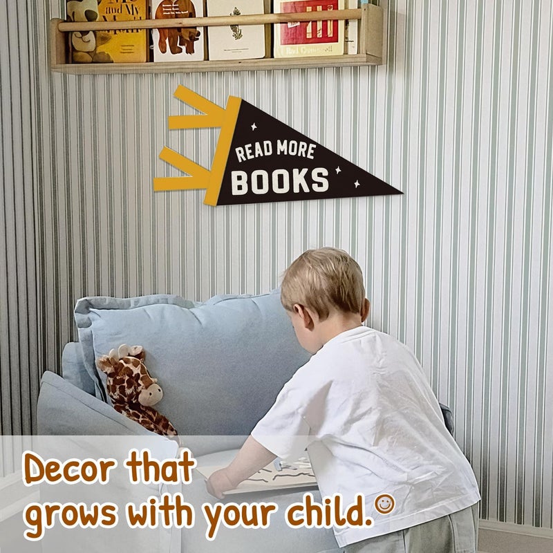 SJDFCSA Reading Room Decor, Read More Books Wall Hanging Pennant Flag Banner, Trendy Classroom Wall Decorations for Kids Boys Girls Toddler Nursery Room Bedroom Playroom Reading Corner Nook Decor - Image 3